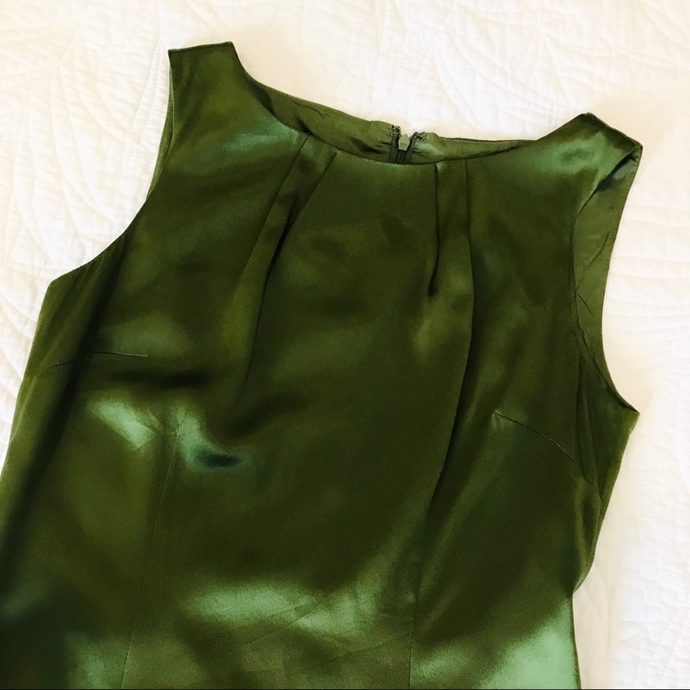 Ann Taylor Satin Jade Green Dress